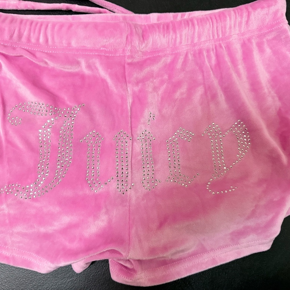 Juicy Couture Sparkling Pink Velvet Shorts